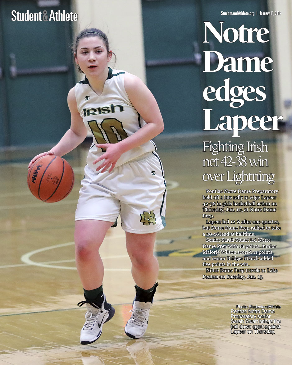 Girls basketball: Pontiac Notre Dame Preparatory edges Lapeer 42-38 on Thursday, Jan. 10, 2019